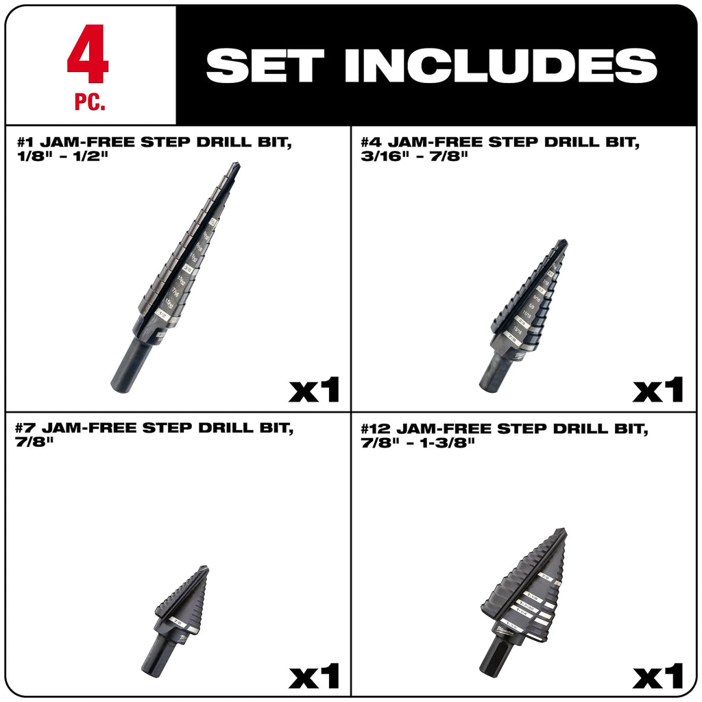 Milwaukee 48-89-9223 Black Oxide Step Drill Bit Set (4-Piece)