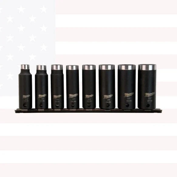 Milwaukee 49-66-4419 SHOCKWAVE 3/8" Drive SAE Deep Well Impact Socket Set 8PC
