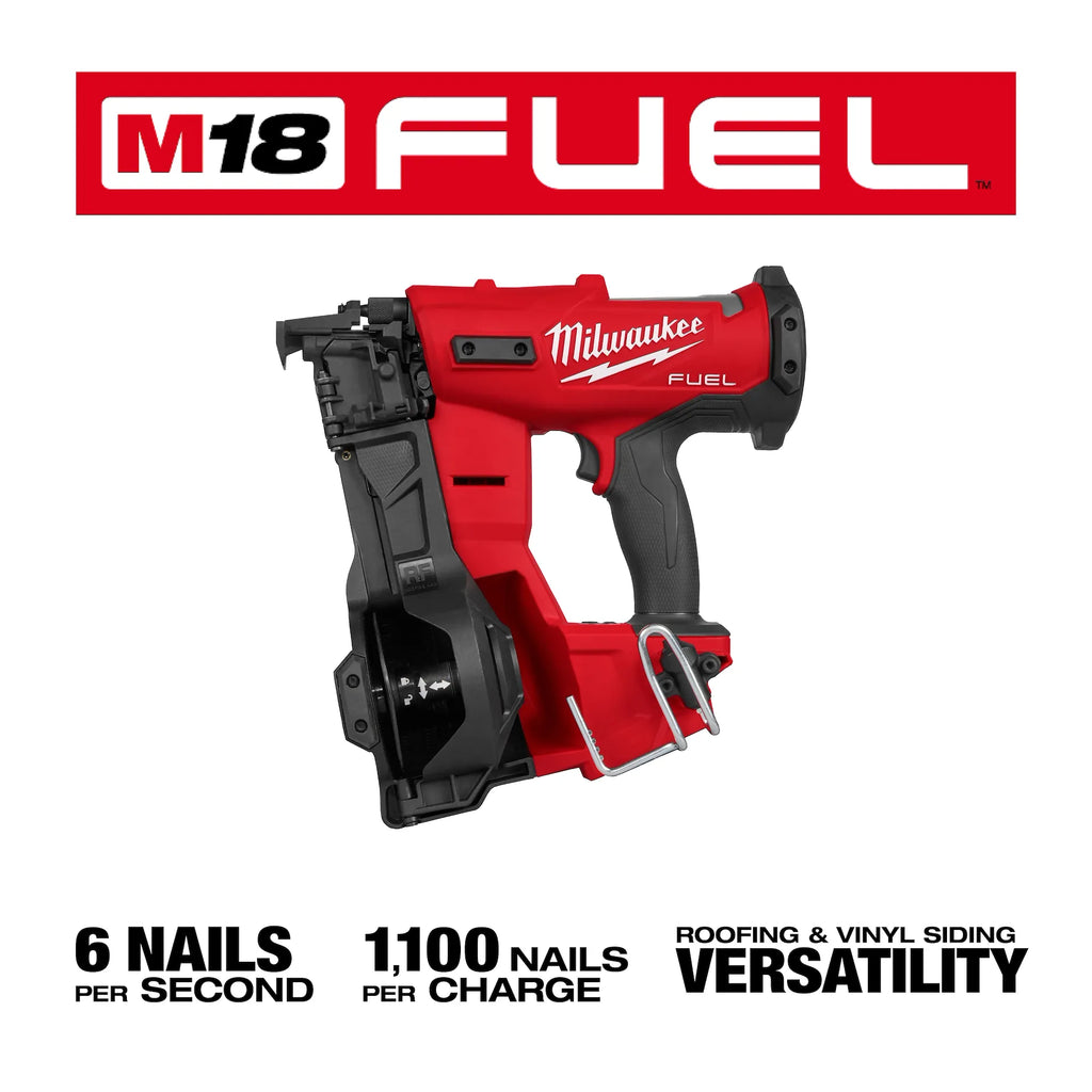 Milwaukee 2909-20 M18 FUEL Brushless Cordless Coil Roofing Nailer