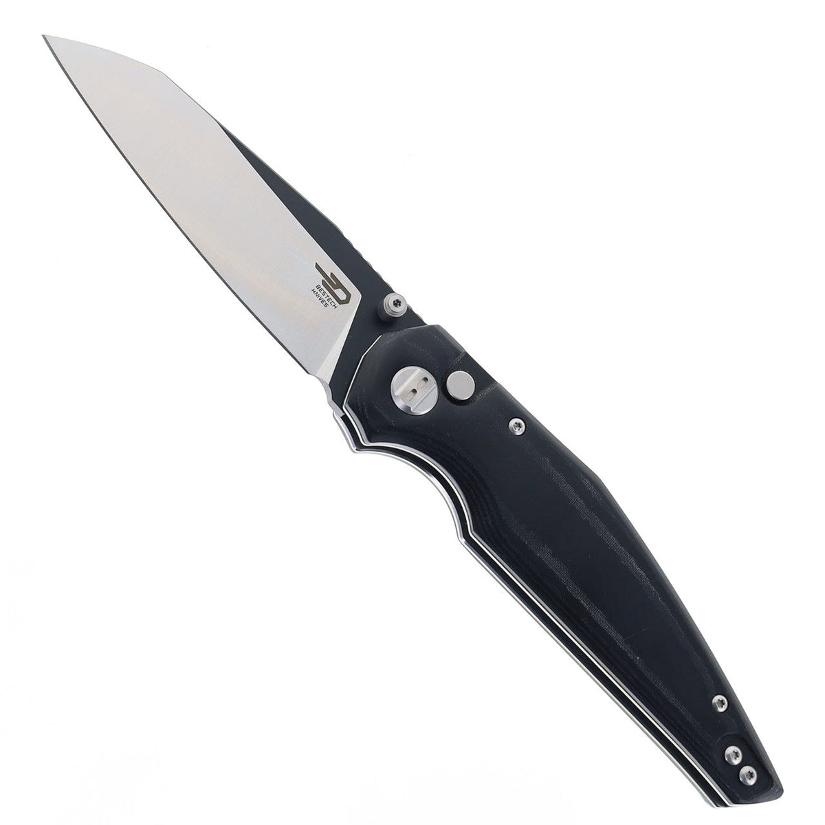 Bestech Knives Snakebird Button Lock Knife Black Micarta (3.5" Two-Tone)