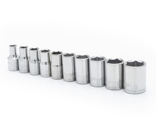 Crescent CSAS8N 10-Piece 1/4" Drive 6-Point SAE Socket Set