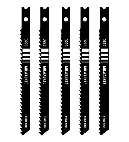 Milwaukee 48-42-0220 Heavy Duty High Carbon Steel Jig Saw Blade 8 TPI 5PC