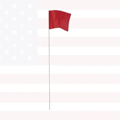 Empire 78-007 2.5 in. x 3.5 in. Red Stake Flags 100CT