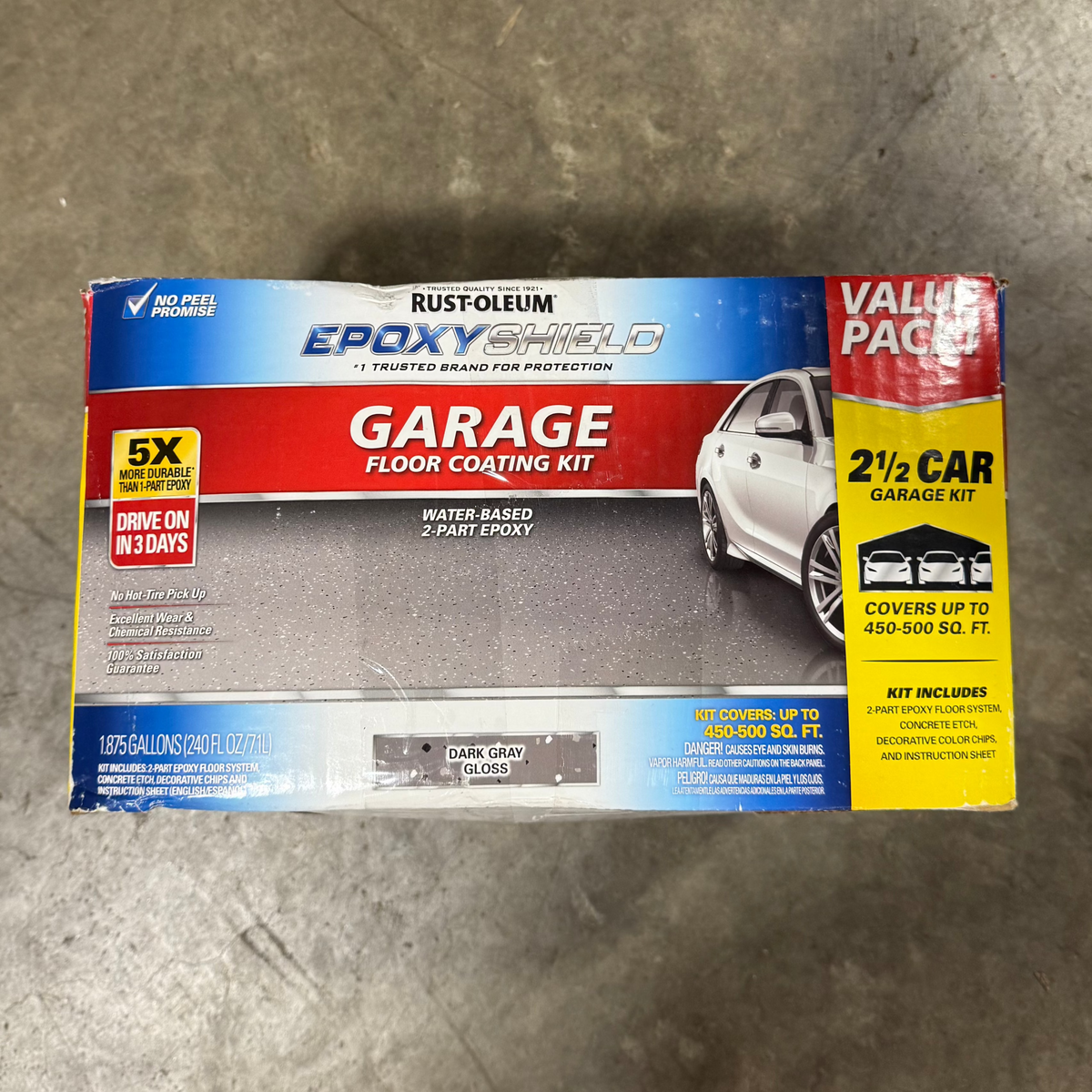 Rust-Oleum EpoxyShield 240 oz. 2.5-Car Garage Floor Kit - Dark Gray