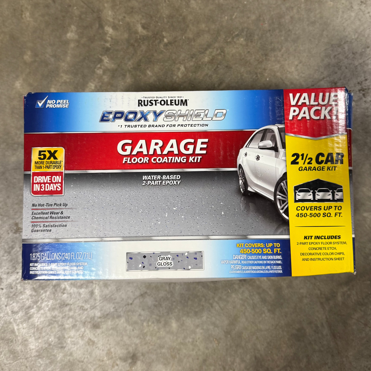 Rust-Oleum EpoxyShield 240 oz. 2.5-Car Garage Floor Kit - Gray