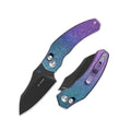 Kizer Mini Bulldog Clutch Lock Knife Blue/Purple Titanium (2.5" Black Matte DLC)