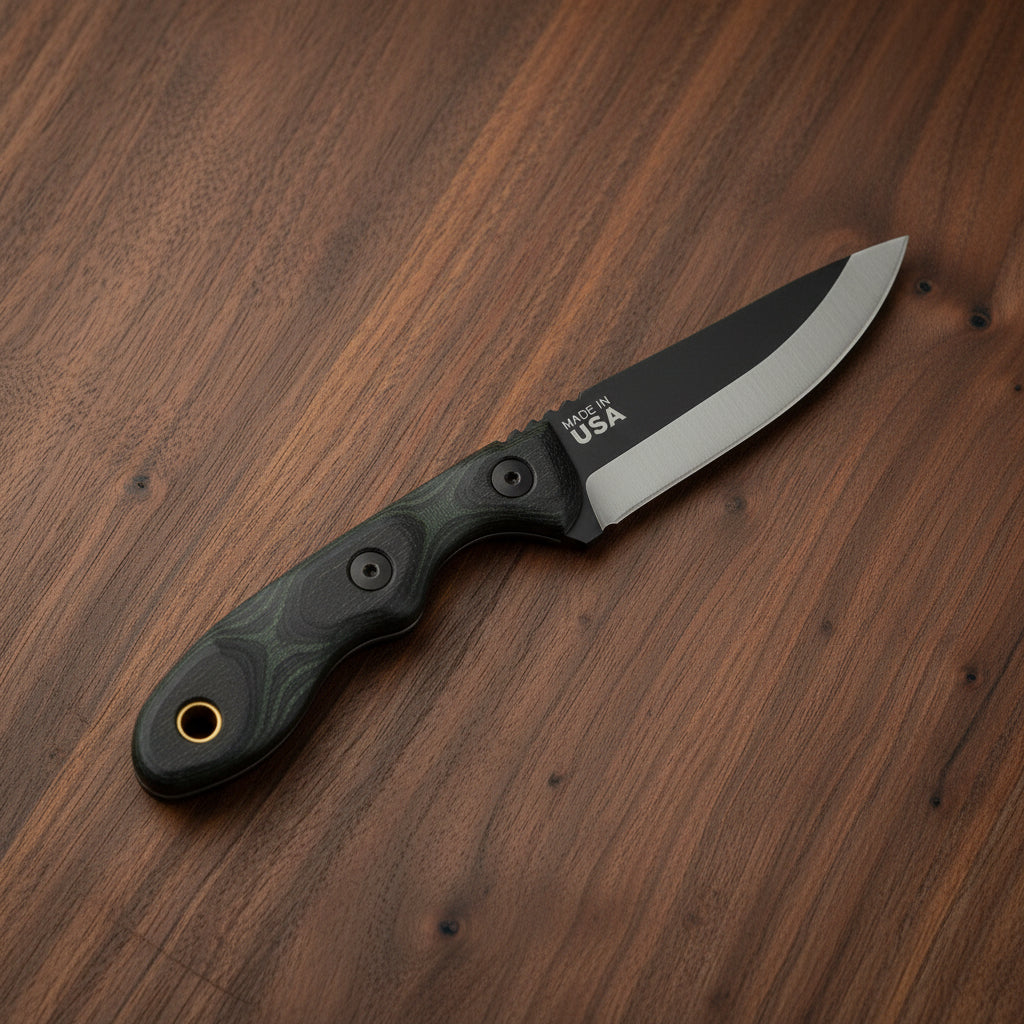 TOPS Knives MSK-GB Mini Scandi with Green/Black G-10