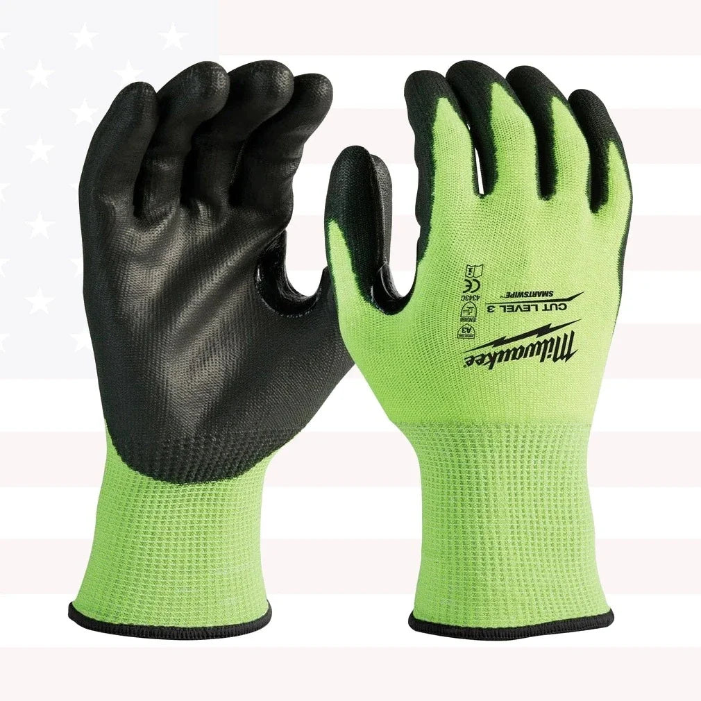 Milwaukee 48-73-8934B 12PC High Vis Cut Level 3 Poly Dipped Gloves - XXL