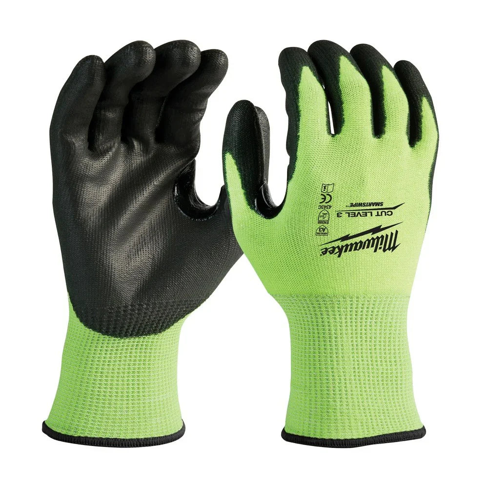 Milwaukee 48-73-8934B 12PC High Vis Cut Level 3 Poly Dipped Gloves - XXL