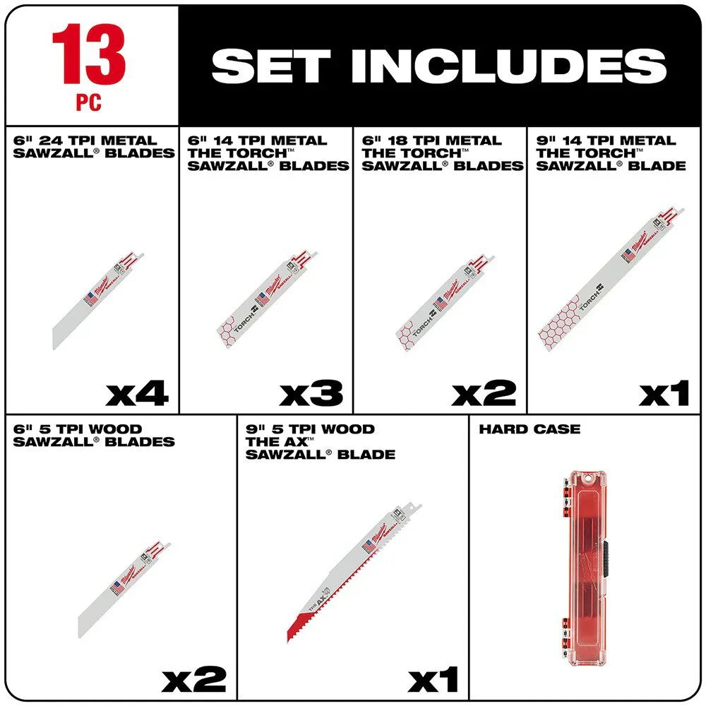 Milwaukee 49-22-1113 13PC SAWZALL Blade Set