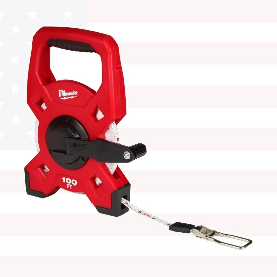Milwaukee 48-22-5301 100ft Fiberglass Open Reel Long Tape Measure