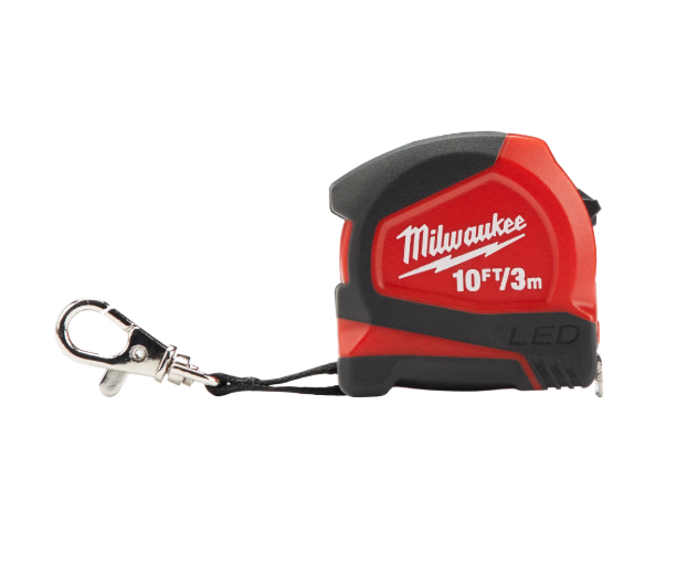 Milwaukee 48-22-6601 10 ft. Keychain Tape Measure with LED Light