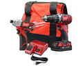 Milwaukee 2607-21CT12 M18 1/2" Hammer Drill, M12 1/4" Hex Impact Driver Kit