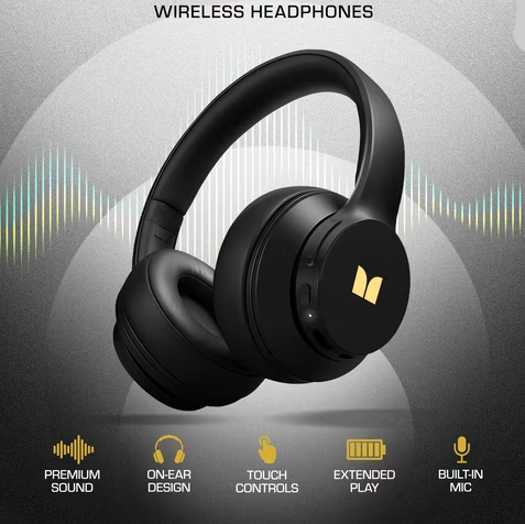 Monster MBH1-1001-BLK Wireless Over-Ear Headphones | Bluetooth 5.4 Foldable