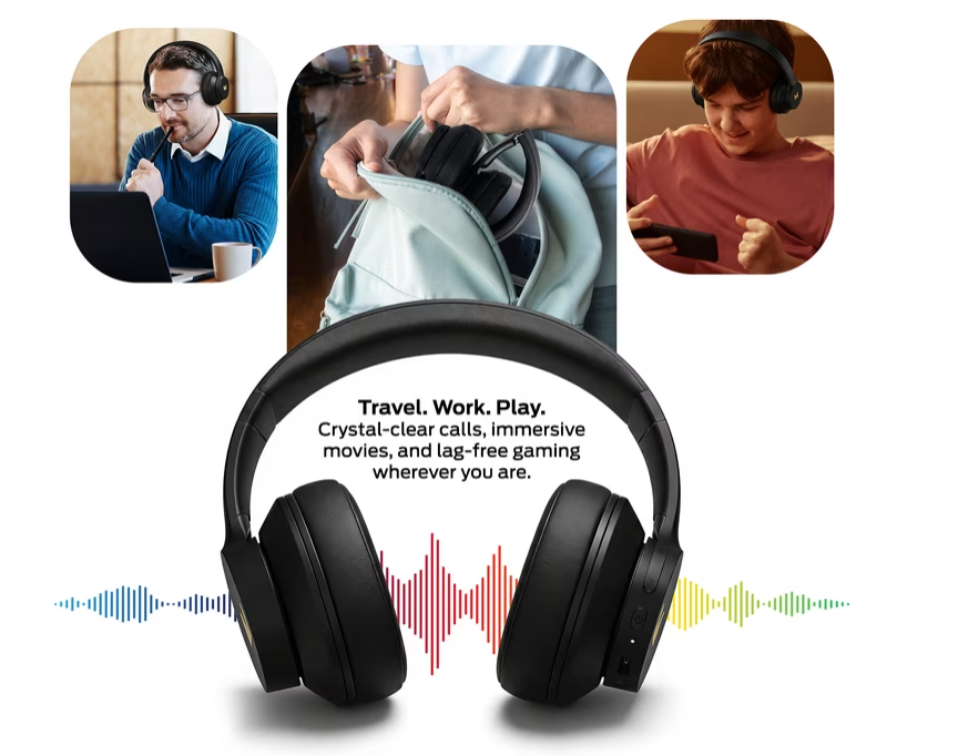 Monster MBH1-1001-BLK Wireless Over-Ear Headphones | Bluetooth 5.4 Foldable