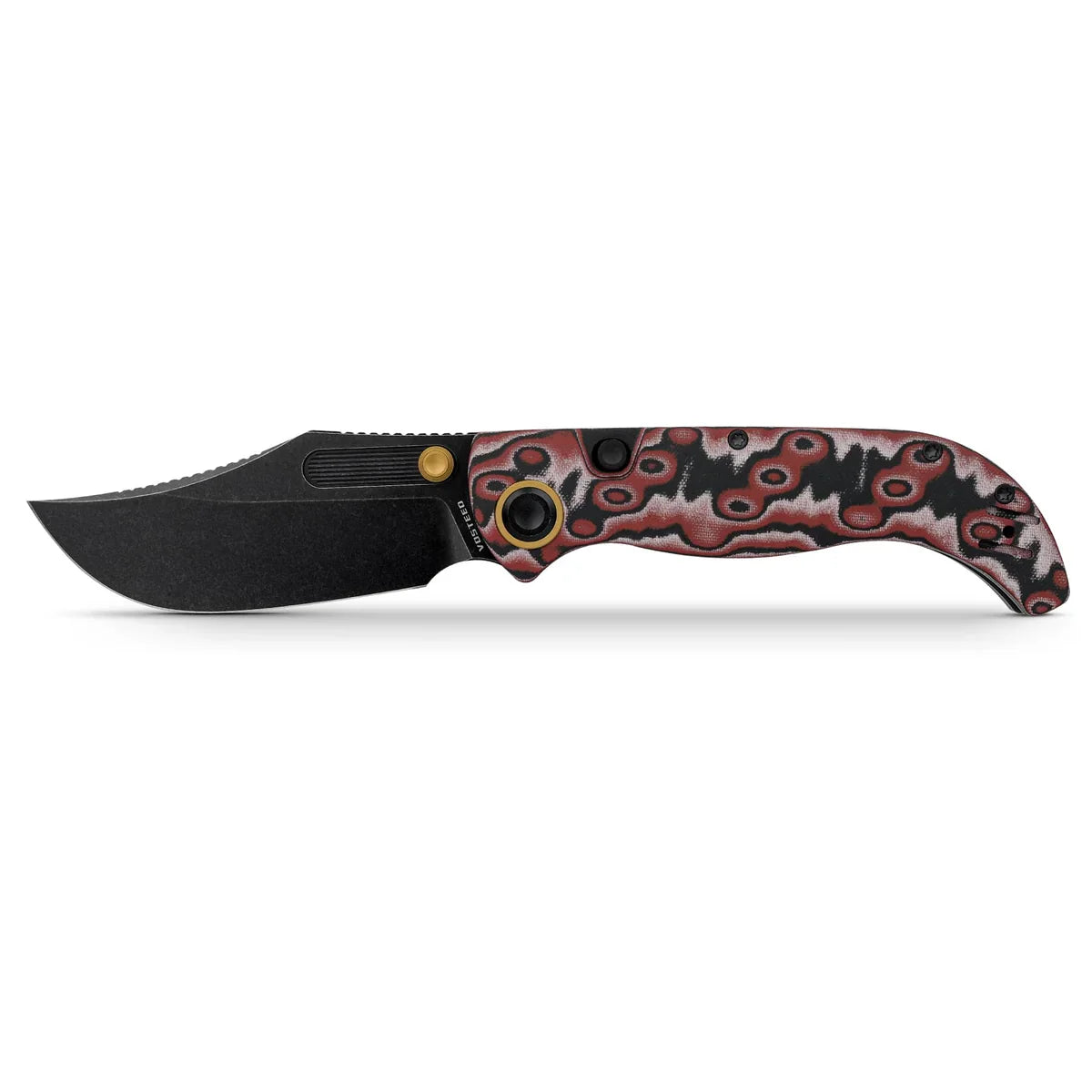 Vosteed Naga Top Liner Lock Knife Scarlet Void Micarta (3.5" Black SW S35VN)