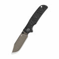 QSP Kali Button Lock Knife Black Aluminum (3.25" Champagne)