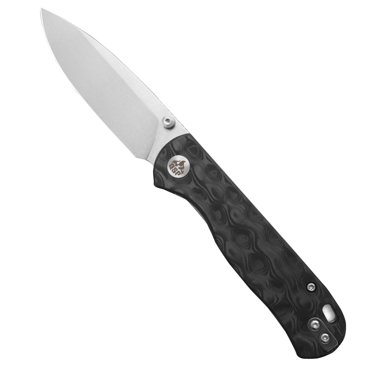 QSP Ferret Liner Lock Knife Marble Carbon Fiber (3" SW Nitro-V)