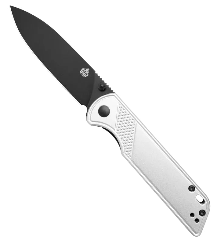 QSP Parrot V2 Liner Lock Knife Silver Aluminum (3.25" Black) QSP102