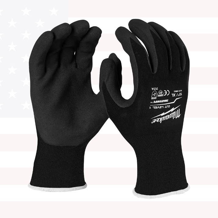 Milwaukee 48-73-8906 Black Nitrile Level 1 Cut Resistant Dipped Gloves 3 PK - M