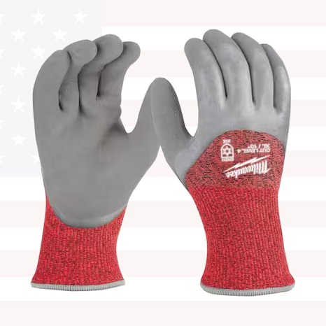 Milwaukee 48-73-9942 Gray Latex Level 4 Cut Resistant Insulated Gloves - L