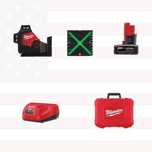 Milwaukee 3632-21 M12 Green 360° 3-Plane Laser Kit