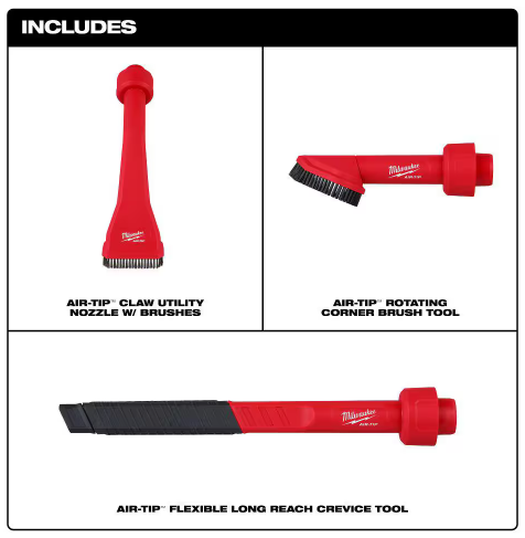 Milwaukee 49-90-2042 AIR-TIP Utility Nozzle & Brush Kit (3 Piece) (Open Box)