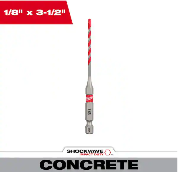 Milwaukee 48-20-9000 1/8" x 2" x 3-1/2" SHOCKWAVE™ Impact Duty Hammer Drill Bit