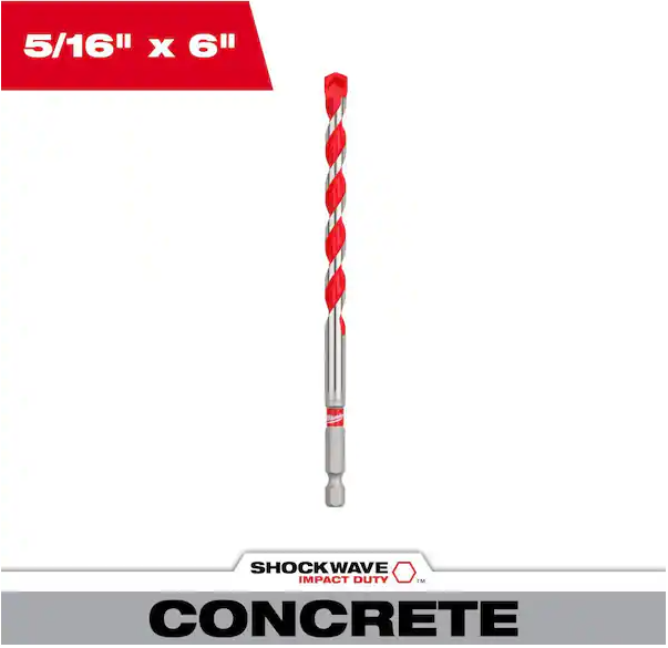 Milwaukee 48-20-9016 5/16" x 4" x 6" SHOCKWAVE™ Impact Duty Hammer Drill Bit
