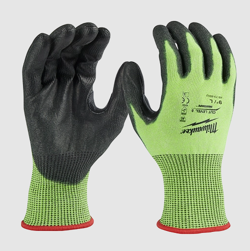 Milwaukee 48-73-8954-6PK High Vis Cut Level 5 Poly Dipped Gloves - XXL (6 Pack)