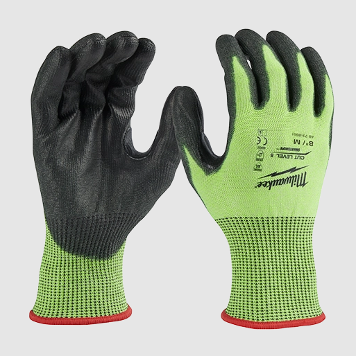 Milwaukee 48-73-8951B 12PC High Visibility Cut Level 5 Poly Dipped Gloves - M