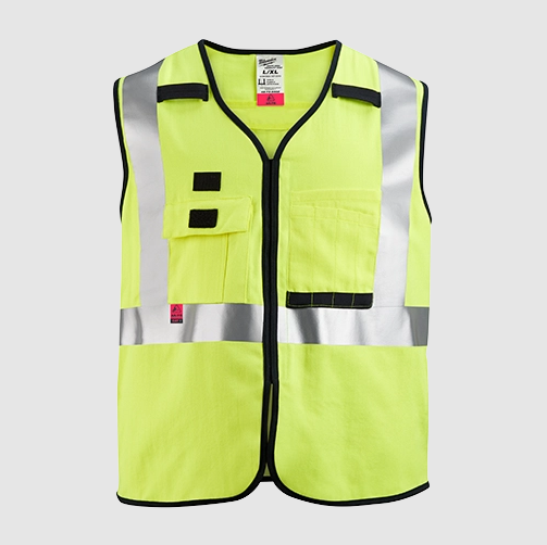 Milwaukee 48-73-5304 AR/FR Cat. 1 Class 2 High Visibility Yellow Safety Vest 4XL/5XL