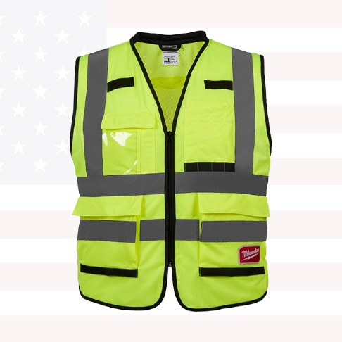 Milwaukee 48-73-5083 2XL/3XL Class 2 High Vis Yellow Performance Safety Vest