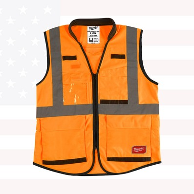 Milwaukee 48-73-5093 2XL/3XL Class 2 High Vis Orange Performance Safety Vest