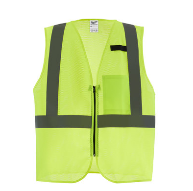 Milwaukee 48-73-2241 S/M Class 2 High Vis Yellow Mesh One Pocket Safety Vest