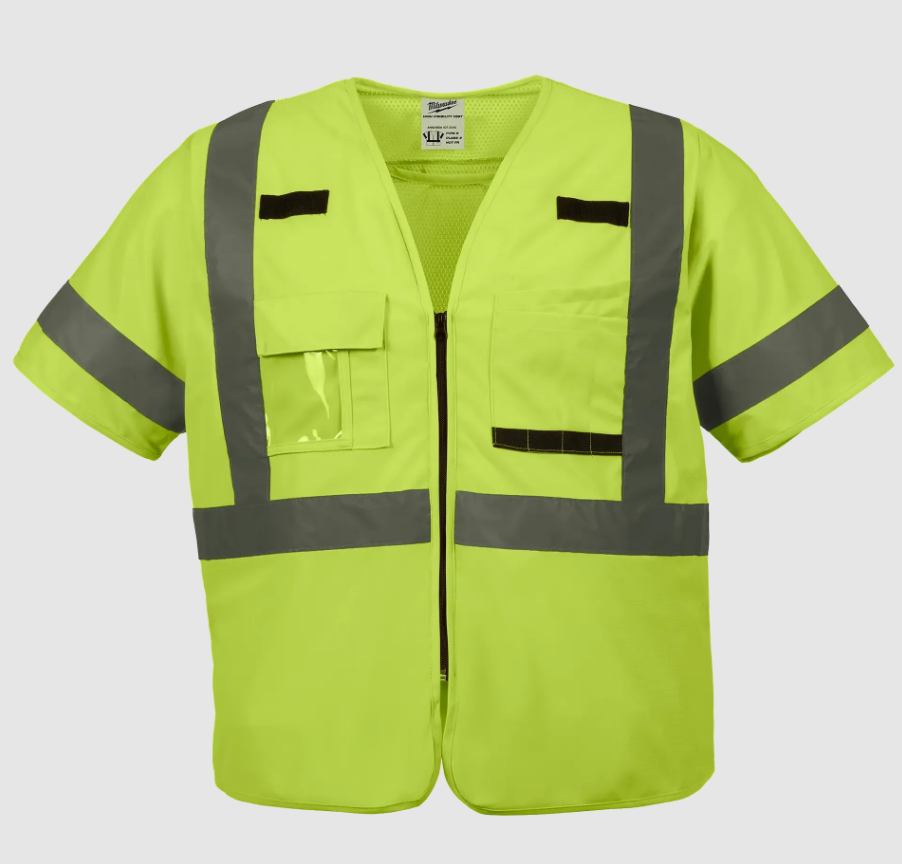 Milwaukee 48-73-5142 L/XL Class 3 High Vis Yellow Safety Vest