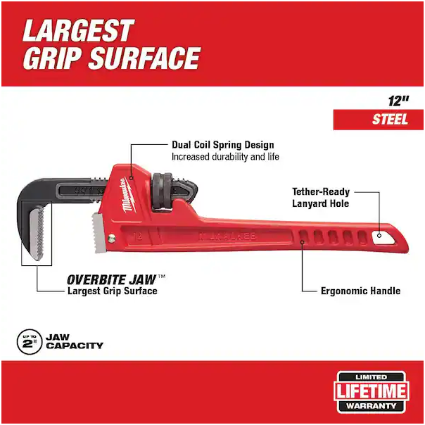 Milwaukee 48-22-7112 12 in. Steel Pipe Wrench