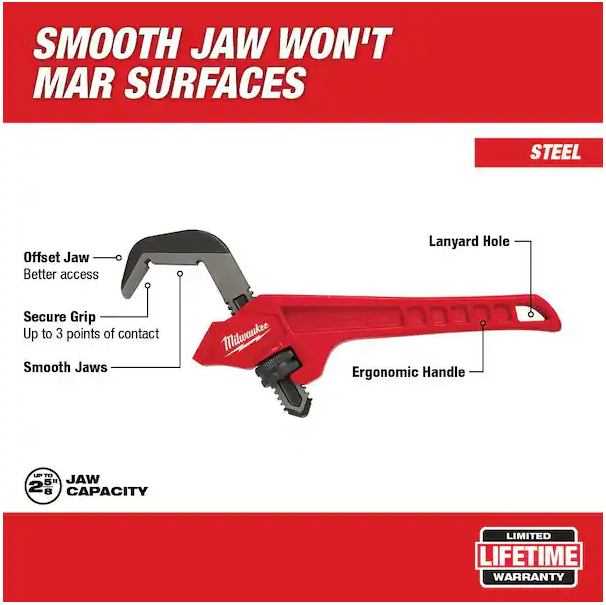 Milwaukee 48-22-7171 12 in. Steel Offset Hex Pipe Wrench