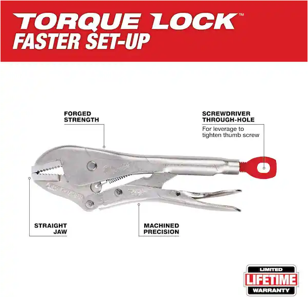 Milwaukee 48-22-3510 10 in. Torque Lock Straight Jaw Locking Pliers