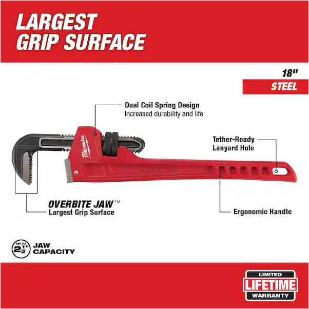 Milwaukee 48-22-7118 18 in. Steel Pipe Wrench
