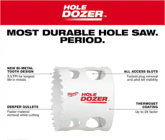 Milwaukee 49-56-9631 2-1/2 in. Hole Dozer Bi-Metal Hole Saw