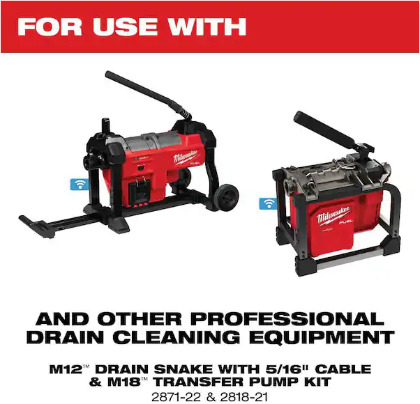 Milwaukee 48-53-2852 7/8" x 15' All Purpose Wind Sectional Drain Cleaning Cable
