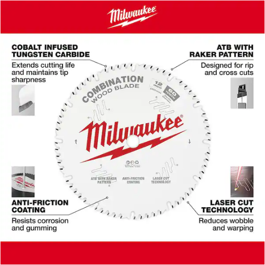 Milwaukee 48-40-1222 12" 60-Tooth Combination Circular Saw Blade