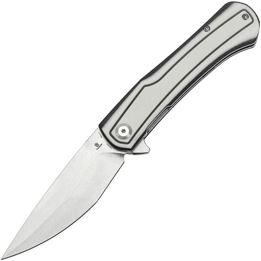 Tenable Kratos Liner Lock Knife Black/White G-10 (3.79" Stonewash)