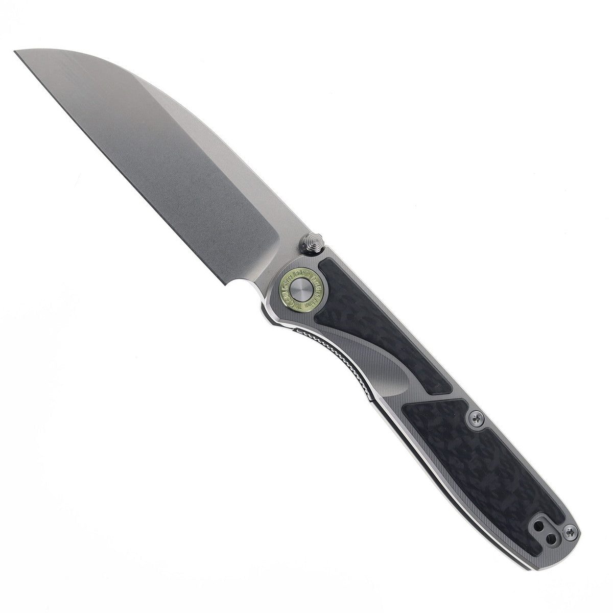 TwoSun Folding Knife Titanium/Carbon Fiber Handle K110 (3.5" Stonewash)