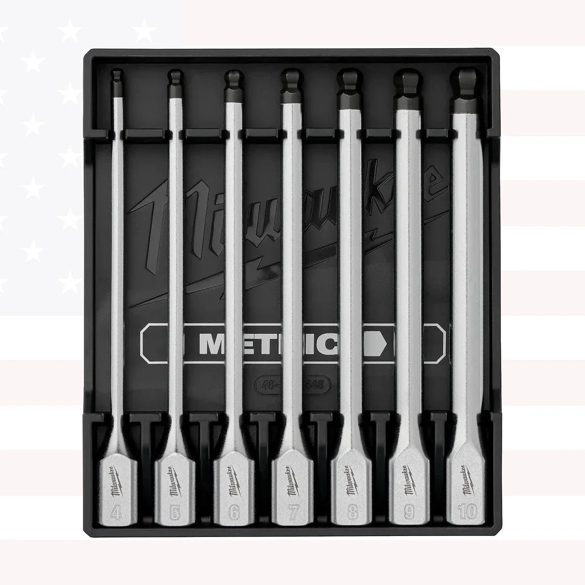 Milwaukee 48-22-9548 3/8" Metric Drive Ball End Hex Bit Socket Set 7PC