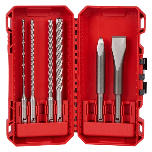 Milwaukee 48-20-7662 6pc. SDS Plus MX4™ 4-Cutter & Chisel Kit
