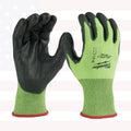Milwaukee High Visibility Level 5 Cut Resistant Polyurethane Dipped Work Gloves