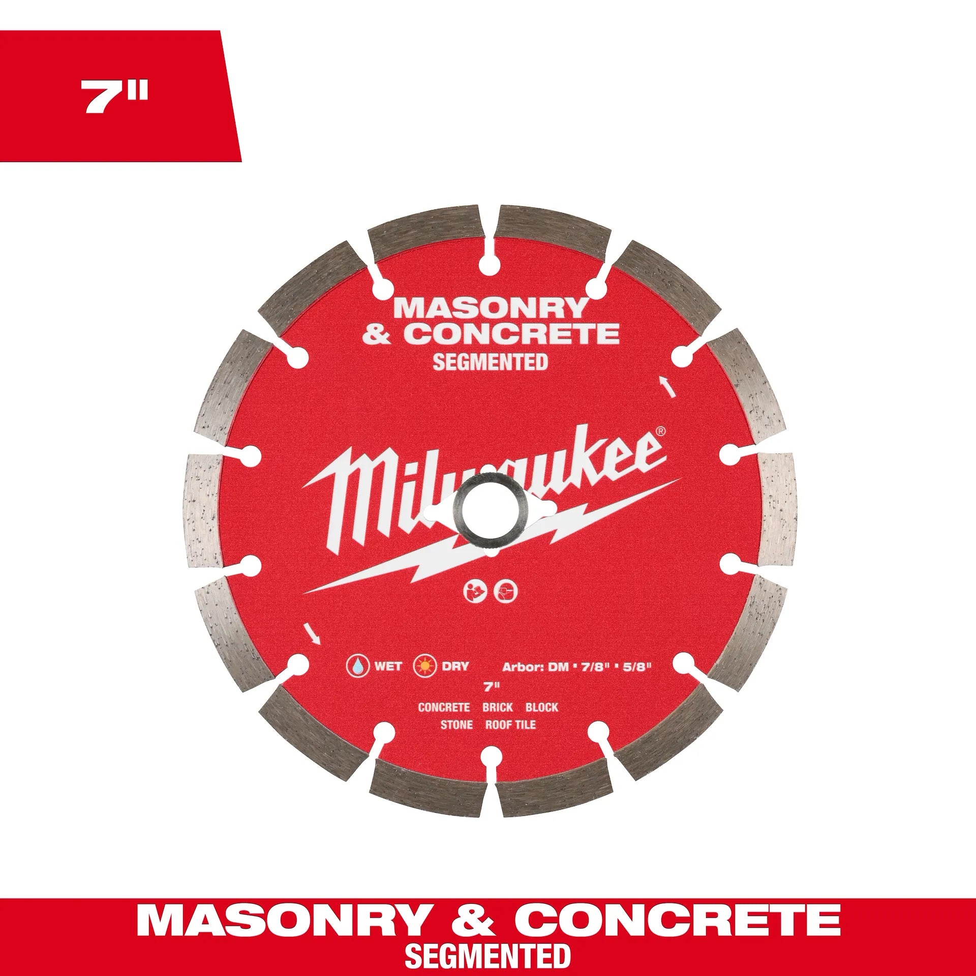 Milwaukee 49-93-9307 7" Segmented Masonry & Concrete Diamond Blade