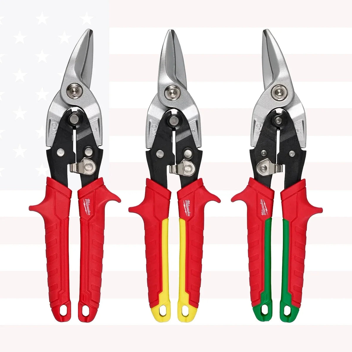 Milwaukee 48-22-4563 Left, Right, and Straight Aviation Snips Set (3-Pack)